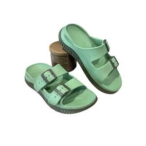 KuaiLu Recovery Sandals Green Women’s 9 Orthotic Thick Cushion Sport Slides